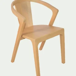 Chaise De Salle À Manger*alinea Chaise avec accoudoirs en bois d'acajou - Bois clair