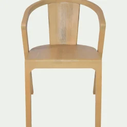 Chaise De Salle À Manger*alinea Chaise avec accoudoirs en bois d'acajou - Bois clair