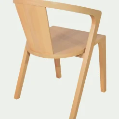 Chaise De Salle À Manger*alinea Chaise avec accoudoirs en bois d'acajou - Bois clair