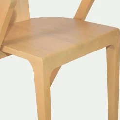 Chaise De Salle À Manger*alinea Chaise avec accoudoirs en bois d'acajou - Bois clair