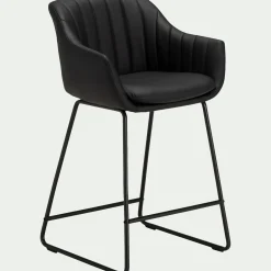 Tabouret Haut De Bar*alinea Chaise de bar avec accoudoirs en polyuréthane - Noir