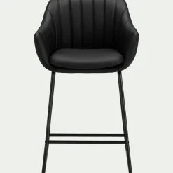 Tabouret Haut De Bar*alinea Chaise de bar avec accoudoirs en polyuréthane - Noir