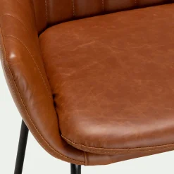 Tabouret Haut De Bar*alinea Chaise de bar avec accoudoirs en polyuréthane - Marron