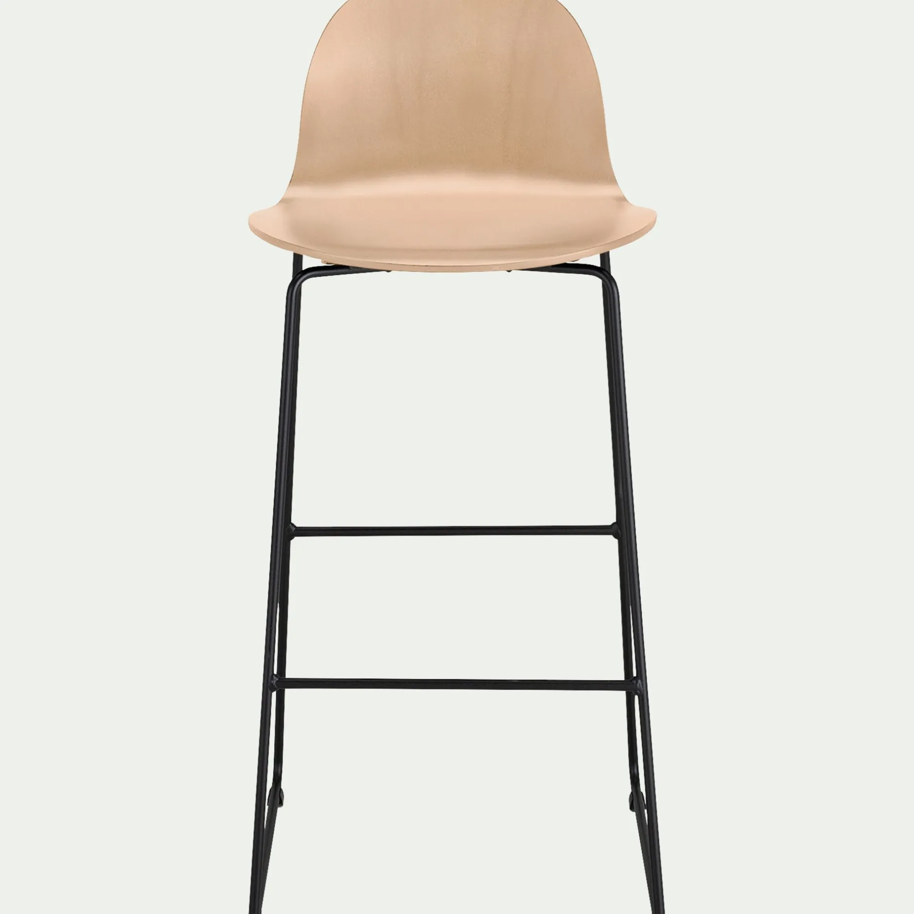 Tabouret Haut De Bar*alinea Chaise de bar avec coque en contreplaqué moulé de hêtre - bois clair H66cm Naturelle