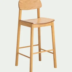 Tabouret Haut De Bar*alinea Chaise de bar en chêne et hévéa H105cm - Bois clair