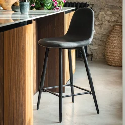 Tabouret Haut De Bar*alinea Chaise de bar en simili - H66cm Noir