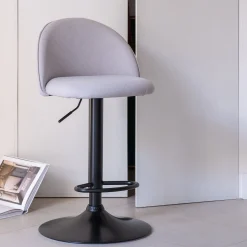 Tabouret Haut De Bar*alinea Chaise de bar en tissu - borie H86cm Gris