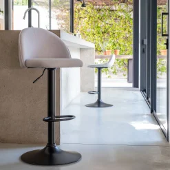 Tabouret Haut De Bar*alinea Chaise de bar en tissu - borie H86cm Gris