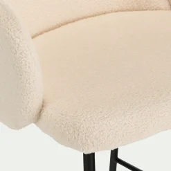 Tabouret Haut De Bar*alinea Chaise de bar en tissu bouclette H65cm - Blanc