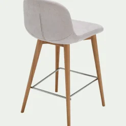 Tabouret Haut De Bar*alinea Chaise de bar en tissu et frêne H66cm - Beige