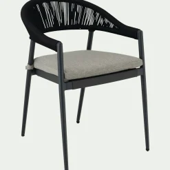 Chaise De Jardin*alinea Chaise de jardin avec accoudoirs en aluminium et cordage - Noir