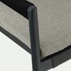 Chaise De Jardin*alinea Chaise de jardin avec accoudoirs en aluminium et cordage - Noir