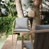 Chaise De Jardin*alinea Chaise de jardin avec accoudoirs en aluminium effet bois - gris