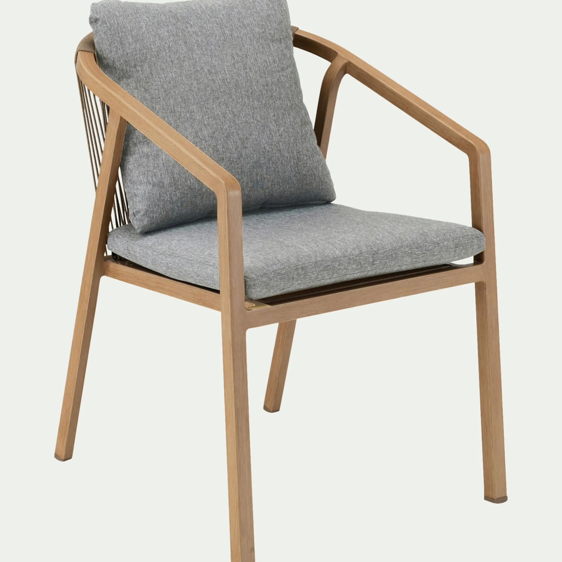 Chaise De Jardin*alinea Chaise de jardin avec accoudoirs en aluminium effet bois - gris