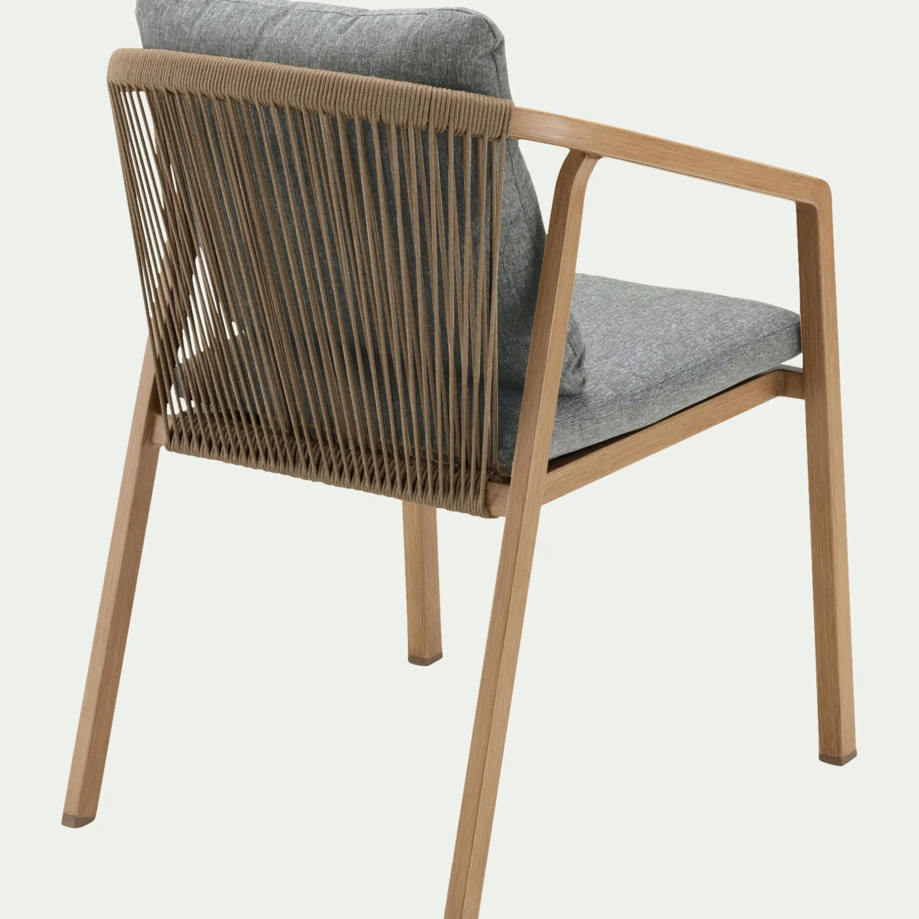 Chaise De Jardin*alinea Chaise de jardin avec accoudoirs en aluminium effet bois - gris