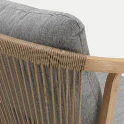 Chaise De Jardin*alinea Chaise de jardin avec accoudoirs en aluminium effet bois - gris