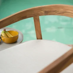 Chaise De Jardin*alinea Chaise de jardin avec accoudoirs en acacia avec coussin - Bois clair