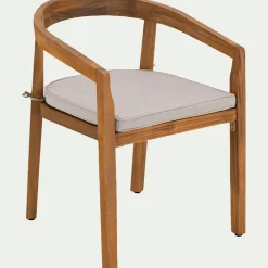 Chaise De Jardin*alinea Chaise de jardin avec accoudoirs en acacia avec coussin - Bois clair