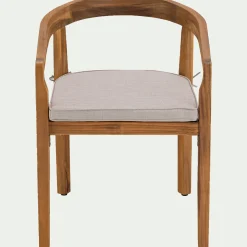 Chaise De Jardin*alinea Chaise de jardin avec accoudoirs en acacia avec coussin - Bois clair