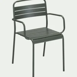 Chaise De Jardin*alinea Chaise de jardin avec accoudoirs en acier - cèdre Vert