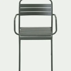 Chaise De Jardin*alinea Chaise de jardin avec accoudoirs en acier - cèdre Vert