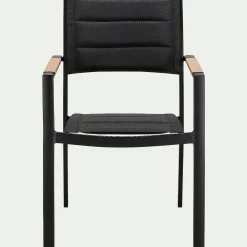 Chaise De Jardin*alinea Chaise de jardin avec accoudoirs en aluminium et textilène - Noir