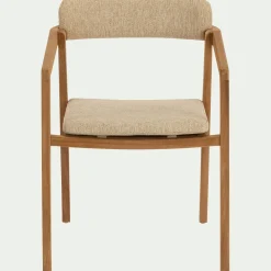 Chaise De Jardin*alinea Chaise de jardin avec accoudoirs en teck massif - Bois foncé