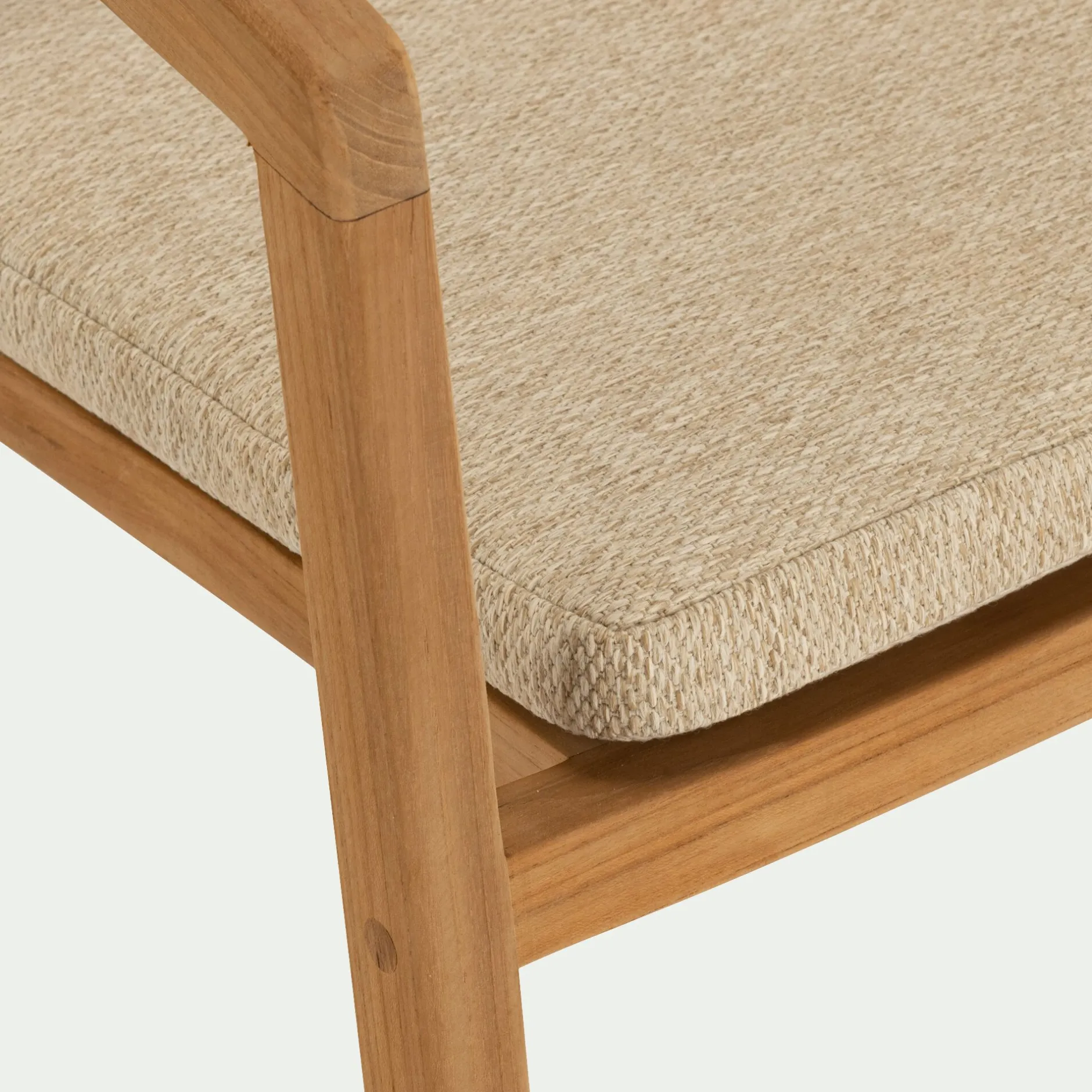 Chaise De Jardin*alinea Chaise de jardin avec accoudoirs en teck massif - Bois foncé