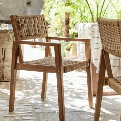 Chaise De Jardin*alinea Chaise de jardin avec accoudoirs en acacia - Bois foncé