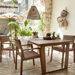 Chaise De Jardin*alinea Chaise de jardin avec accoudoirs en acacia - Bois foncé