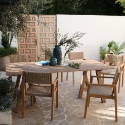 Chaise De Jardin*alinea Chaise de jardin avec accoudoirs en acacia - Bois foncé