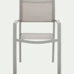 Chaise De Jardin*alinea Chaise de jardin empilable avec accoudoirs en textilène - vésuve Gris