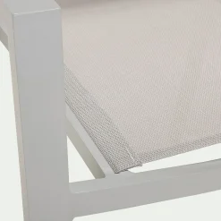 Chaise De Jardin*alinea Chaise de jardin empilable avec accoudoirs en textilène - vésuve Gris