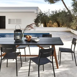 Chaise De Jardin|Chaise De Salle À Manger*alinea Chaise de jardin empilable en aluminium - Noir