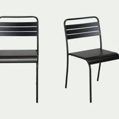 Chaise De Jardin*alinea Chaise de jardin empilable en acier - Noir
