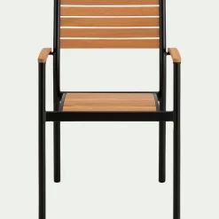 Chaise De Jardin*alinea Chaise de jardin empilable avec accoudoirs en aluminium et eucalyptus - Bois clair