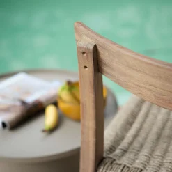 Chaise De Jardin|Chaise De Salle À Manger*alinea Chaise de jardin en acacia et assise en corde - Bois foncé