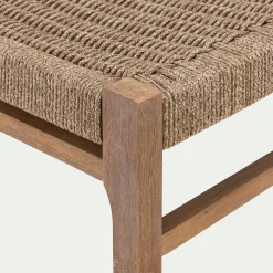 Chaise De Jardin|Chaise De Salle À Manger*alinea Chaise de jardin en acacia et assise en corde - Bois foncé