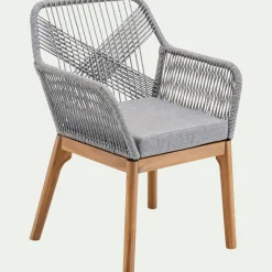 Chaise De Jardin*alinea Chaise de jardin en acier et corde - gris