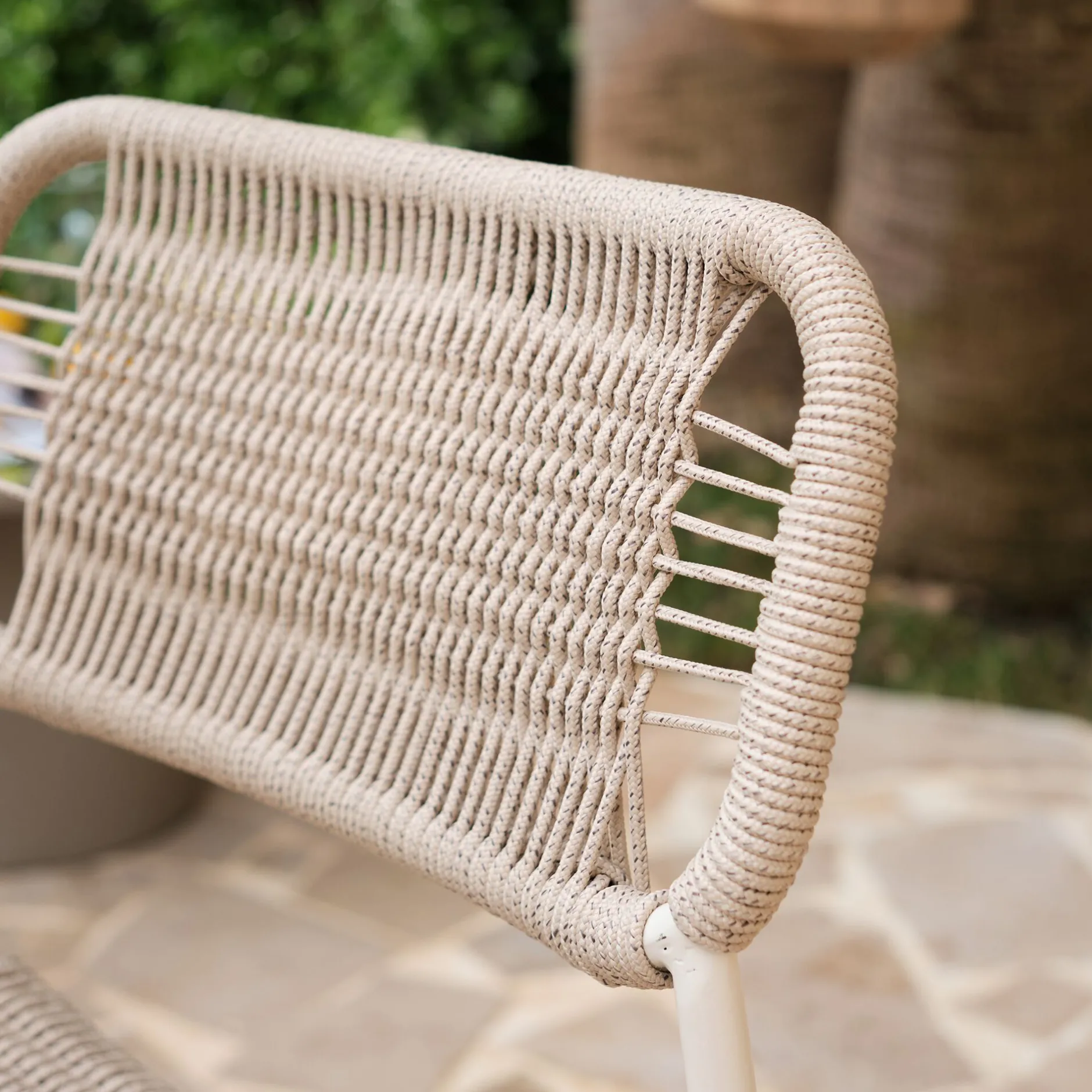 Chaise De Jardin*alinea Chaise de jardin en acier et cordage - beige