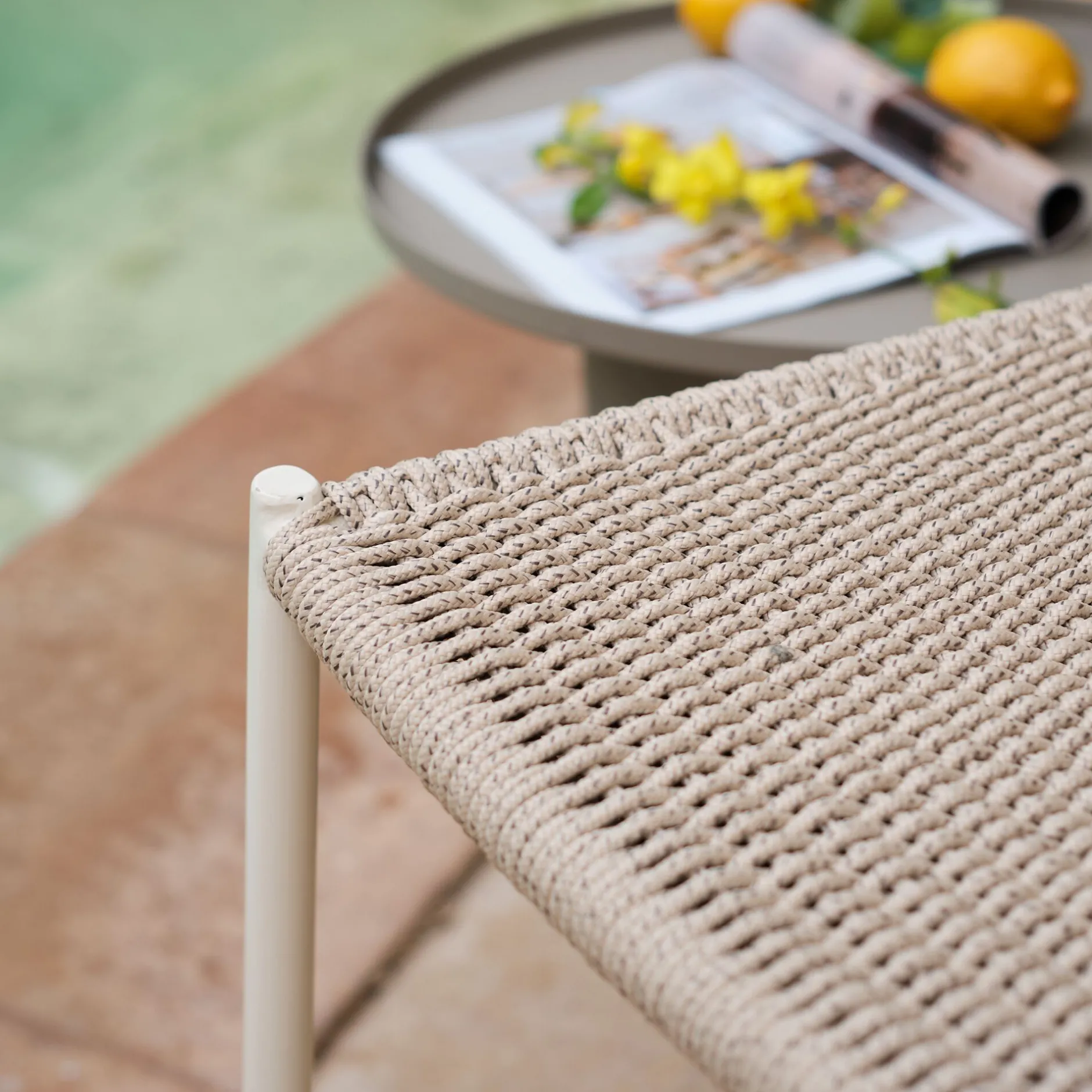 Chaise De Jardin*alinea Chaise de jardin en acier et cordage - beige