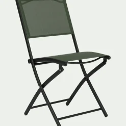 Chaise De Jardin*alinea Chaise de jardin pliante acier et toile plastifiée - cèdre Vert