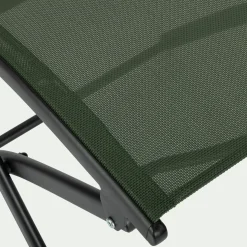 Chaise De Jardin*alinea Chaise de jardin pliante acier et toile plastifiée - cèdre Vert