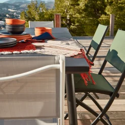 Chaise De Jardin*alinea Chaise de jardin pliante acier et toile plastifiée - cèdre Vert