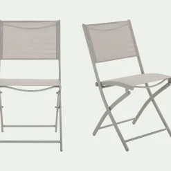 Chaise De Jardin*alinea Chaise de jardin pliante en acier et textilène - vésuve Gris
