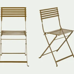 Chaise De Jardin*alinea Chaise de jardin pliante en acier - Jaune alep