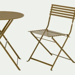 Chaise De Jardin*alinea Chaise de jardin pliante en acier - Jaune alep