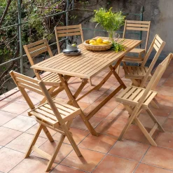 Chaise De Jardin*alinea Chaise de jardin pliante en acacia - Bois clair