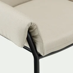 Chaise De Jardin*alinea Chaise de jardin rembourrée avec accoudoirs en acier et tissu - Beige