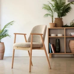 Chaise De Salle À Manger*alinea Chaise de repas avec accoudoirs en tissu - Gris